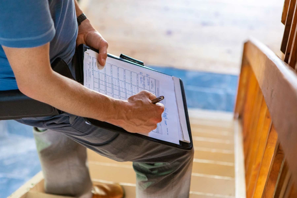 During a home inspection checking railing